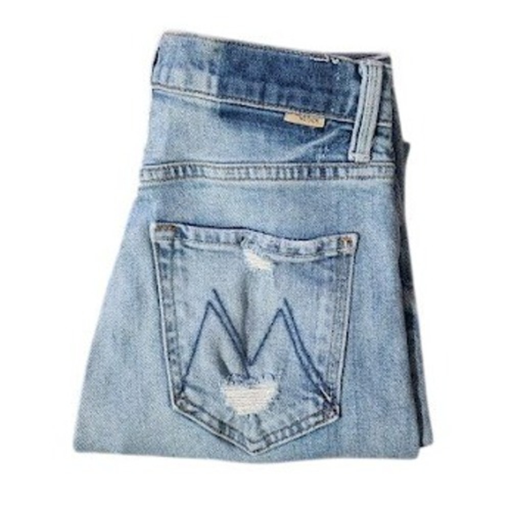 MOTHER Superior High Waisted Rider Skimp Jeans The Confession Distressed 25